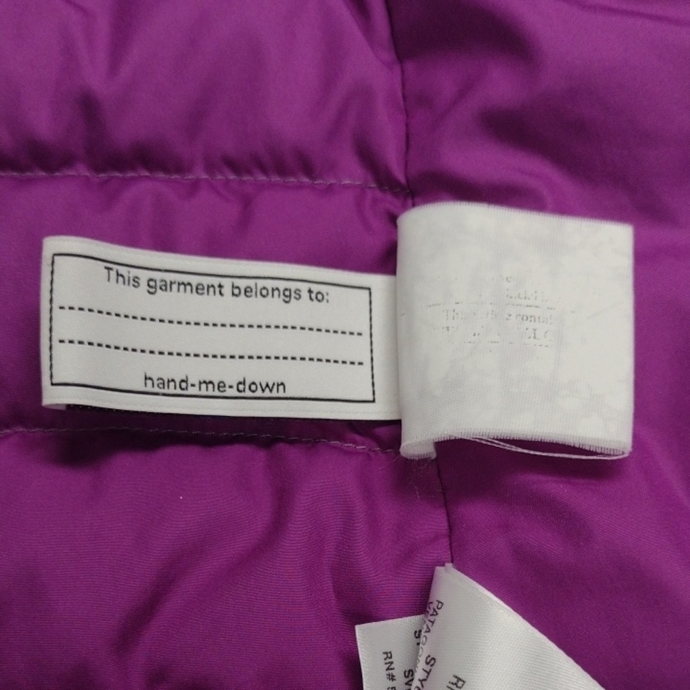 Patagonia Kids Girl Puffer Jacket - Light Gray with Purple Accents - Picture 14 of 15